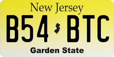 NJ license plate B54BTC