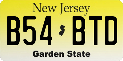 NJ license plate B54BTD