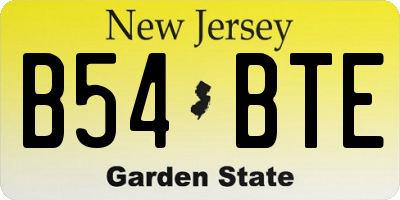 NJ license plate B54BTE