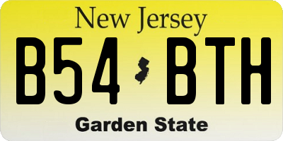 NJ license plate B54BTH