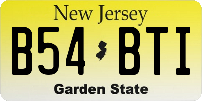 NJ license plate B54BTI