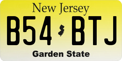 NJ license plate B54BTJ