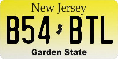 NJ license plate B54BTL