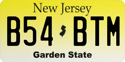 NJ license plate B54BTM