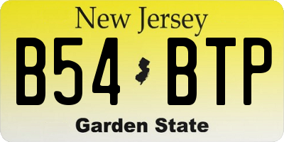 NJ license plate B54BTP