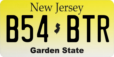 NJ license plate B54BTR