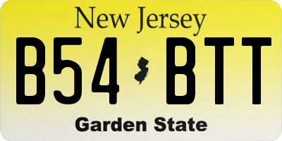 NJ license plate B54BTT