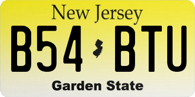 NJ license plate B54BTU