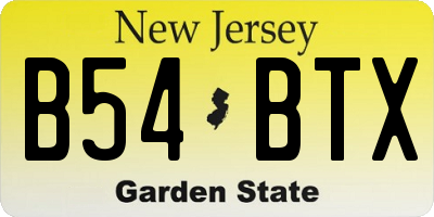 NJ license plate B54BTX