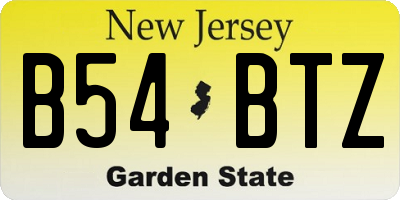 NJ license plate B54BTZ