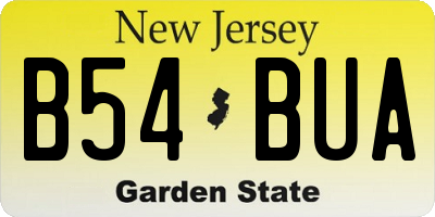 NJ license plate B54BUA
