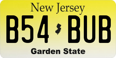 NJ license plate B54BUB