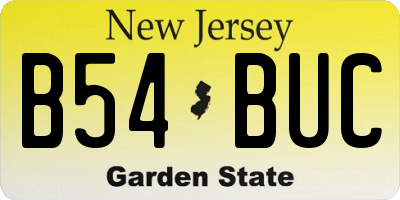 NJ license plate B54BUC