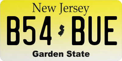 NJ license plate B54BUE
