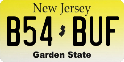 NJ license plate B54BUF