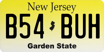 NJ license plate B54BUH