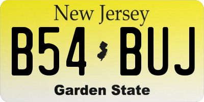 NJ license plate B54BUJ