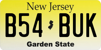 NJ license plate B54BUK