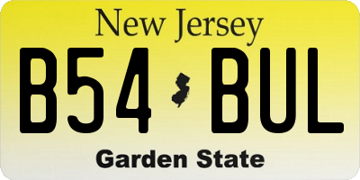 NJ license plate B54BUL