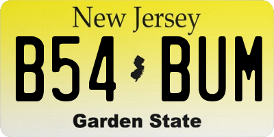 NJ license plate B54BUM