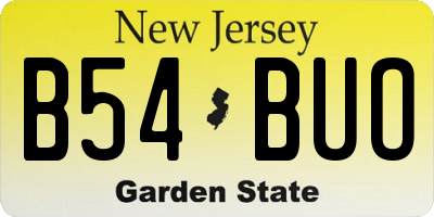 NJ license plate B54BUO