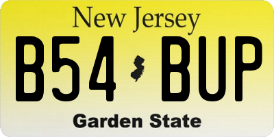 NJ license plate B54BUP