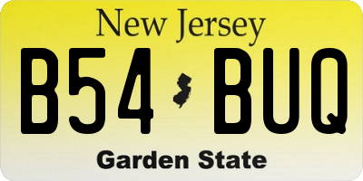 NJ license plate B54BUQ