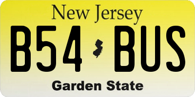 NJ license plate B54BUS