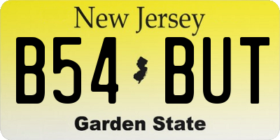NJ license plate B54BUT