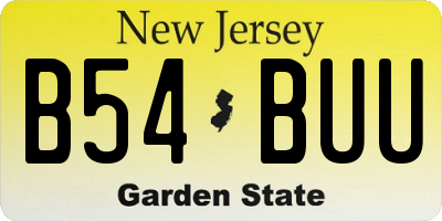 NJ license plate B54BUU