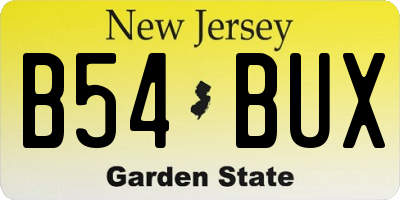 NJ license plate B54BUX