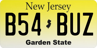 NJ license plate B54BUZ