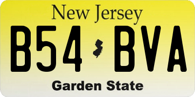 NJ license plate B54BVA