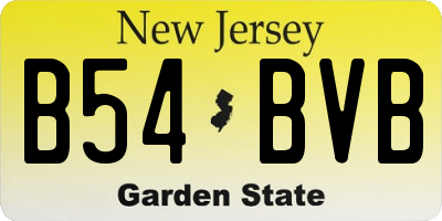 NJ license plate B54BVB