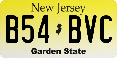 NJ license plate B54BVC