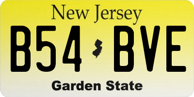 NJ license plate B54BVE