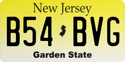 NJ license plate B54BVG