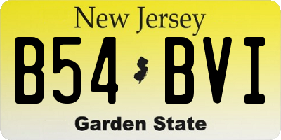 NJ license plate B54BVI