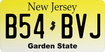 NJ license plate B54BVJ