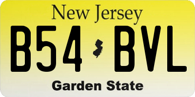 NJ license plate B54BVL