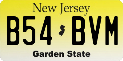 NJ license plate B54BVM