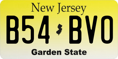 NJ license plate B54BVO