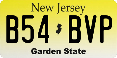 NJ license plate B54BVP