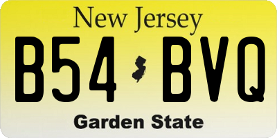 NJ license plate B54BVQ