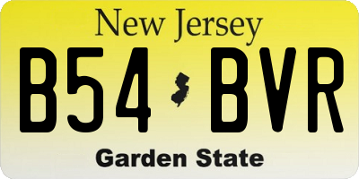 NJ license plate B54BVR
