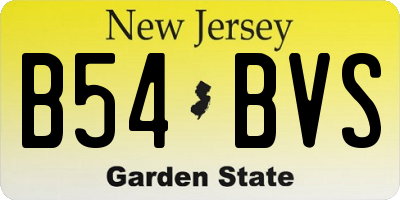 NJ license plate B54BVS