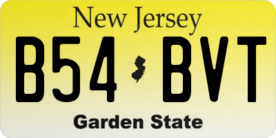 NJ license plate B54BVT
