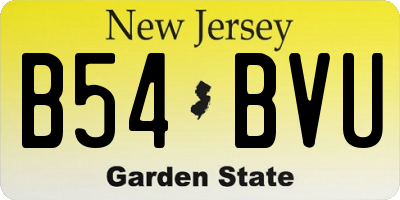 NJ license plate B54BVU