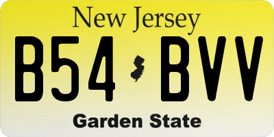 NJ license plate B54BVV