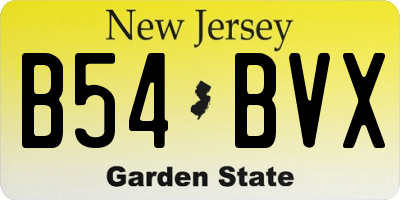 NJ license plate B54BVX